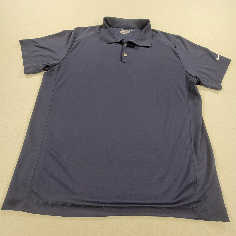 Nike Golf Polo Shirt Mens XL Navy Blue Dri-FIT Tour Performance Lightweight‎